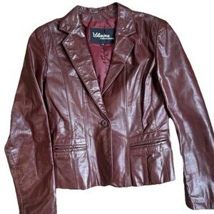 Wilsons Leather Women's Burgundy Leather Blazer